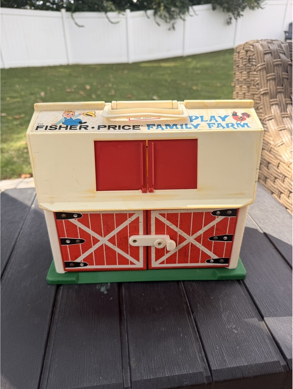 Vintage 1967 Fischer Price Play Family Farm 915 Wood Base